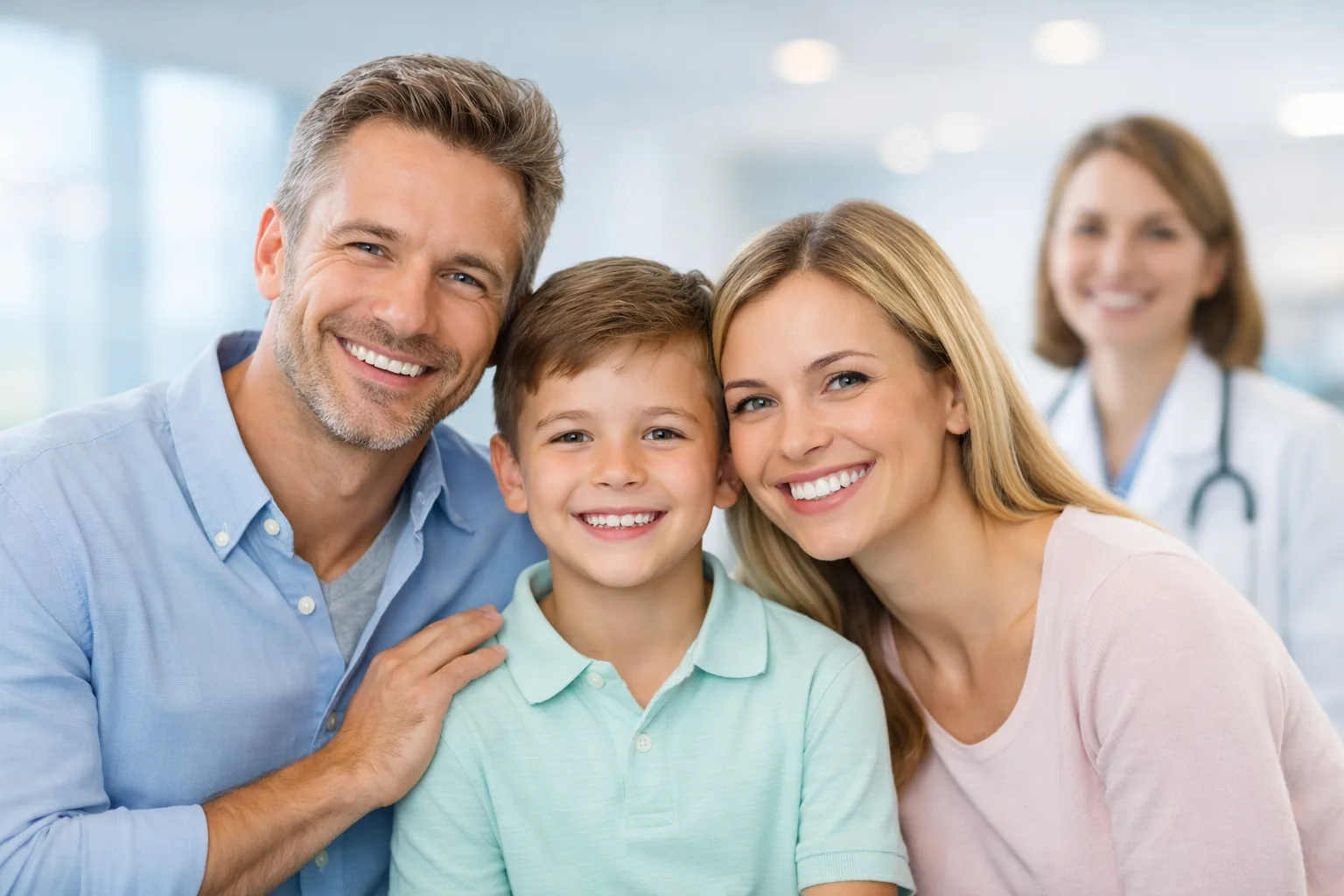 Família feliz com plano Bradesco